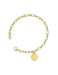 14KTY Fancy Link 4.5mm W Heart Disc Bracelets Length = 7.25