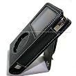iPod Classic 160GB Premium Heavy Duty Leather Carrying Case with Stand - Black + Car Charger - Black