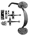 Rough Iron Bean Rim Latch Set.