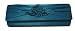 Sienna Satin Rose Flapover Clutch Bag in Teal