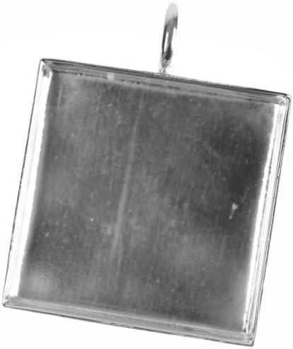 Art Night Out Silver Plated Bezel, Square, 1 by 1-Inch
