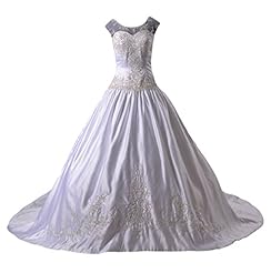 Sweetheart Elasticized   Waistline Satin Belted Lace Illusion  Dress with a Chapel Train 