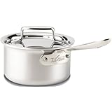All-Clad BD55201.5 D5 Brushed 18/10 Stainless Steel 5-Ply Bonded Dishwasher Safe Sauce Pan Cookware, 1.5-Quart, Silver