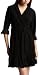 Dollhouse Women's Solid Color Robe with Leopard Print Lining - DH011,Black,Small