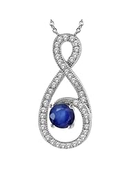 1.32 Ct Round Blue Sapphire 925 Sterling Silver Pendant With 18" Chain