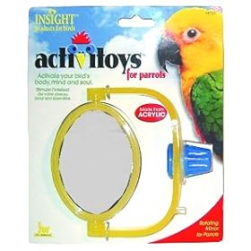 JW Pet Company Insight Parrot Mirror Large Bird Toy Assorted Colors