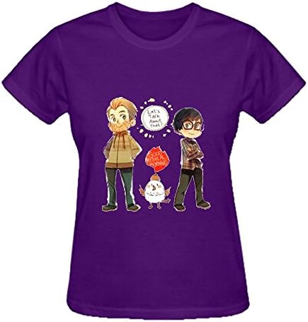 Cloyda Women's Good Mythical Morning-RHETT & LINK T Shirts Cotton Crew Neck Purple S
