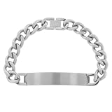 Stainless Steel ID Mens Bracelet, 8.75''