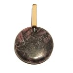 Rhodonite Pendant 02 Stone Pink Black Circle Coin Bamboo Wood Crystal Healing 1.6