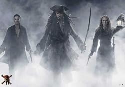 Pirates Of The Caribbean 3 - Framed Movie Postcard (3 Characters) (Size: 6" x 4")
