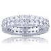 Jewelry : 3.75 ct. TW Double Row Round Diamond Eternity Wedding Band in 14k