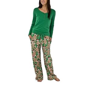 Nick and Nora fleece and jersey lounge set for Christmas