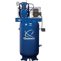 - Quincy Compressor Reciprocating Air Compressor - 5 HP, 230 Volt Single Phase, 80-Gallon Vertical Tank, Model# 251CP80VCB