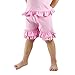 Wennikids Toddler Baby Girls Cotton Double Ruffle Shorts Pants 1-8t (L(5-6T), White)