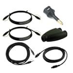 Skque Home toslink splitter+mini optical toslink adapter+3 digital optical toslink M/M cables(3/6/12 feet)+6 feet toslink mini male to male cable for MiniDisk,Game console Digital audio equipment,CD,DV and Other A/V equipment with toslink jack