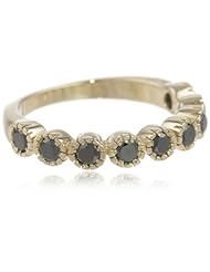 10k Gold 9-Stone Black Diamond Ring (3/4 cttw)