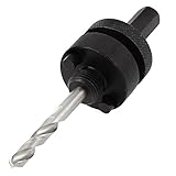 uxcell ホールソーアーバー ツイストドリルビット プロのツール ねじ径14mm 穴あけ工具 ブラック