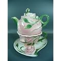 1059 / Tea-for-one Set Rose rosa / Im Geschenkkarton / Porzellan