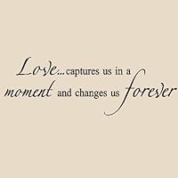 Love...captures us in a moment and changes us forever Vinyl Lettering Wall Quote Decal Sticker