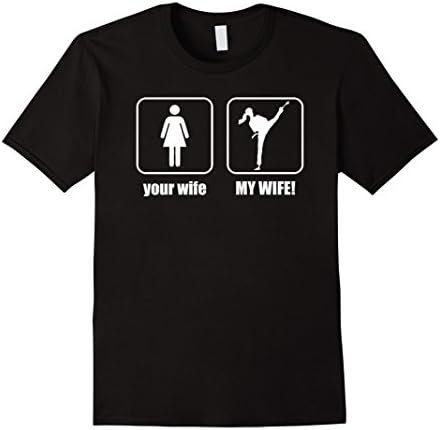 Men's Girl taekwondo shirt - Your wife - my wife - Taekwondoin- 05 Large Black