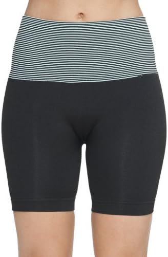 Shosho Womens Junior Stretch One Size Color Striped Fashion Yoga Shorts Mint