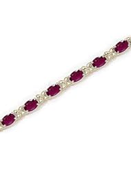 14kt Yellow Gold Oval Ruby Bracelet.