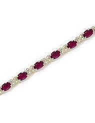 10kt Yellow Gold Oval Ruby Bracelet.