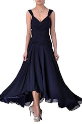 A-line Chiffon Tea Length Bridesmaid Dress/Mother-of-the-Bride Dress 