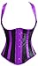 Alivila.Y Fashion Womens Burlesque Lace Underbust Corset Bustier 831-Purple-L