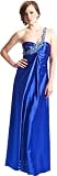 Beaded Satin Goddess One-Shoulder Gown
