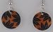 Orange Polished Leaf Design Earrings