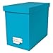 Bigso John Paper Laminate Desktop File Storage Box, Thin Label Frame, Turquoise