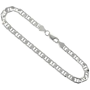 24 in. Sterling Silver 6.0mm Medium Flat Mariner (MARINA) Necklace NICKEL FREE