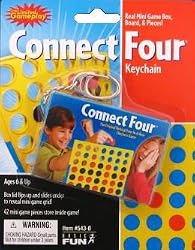 Connect Four Real Mini Game Box, Board, and Pieces Keychain by Basic Fun