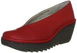 Fly London Yaz Red Leather New Womens Wedge Shoes Boots