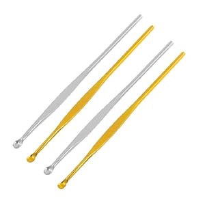 Rosallini 4 x Silver Tone Gold Tone Aluminum Ear Care Tool Ears picks