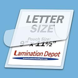 3 Mil Clear Letter Size Thermal Laminating Pouches 9 X 11.5 Qty 100 (UNV84622)