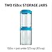 BlenderBottle GoStak Twist n' Lock Storage Jars, 150cc 2-Pak, Blue