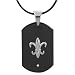 Black Fleur De Lis Pendant with Free Necklace