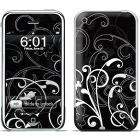 B&W Fleur Design Protective Skin Decal Sticker for Apple iPhone (2G)