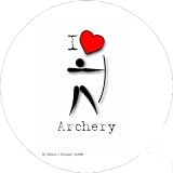 I Love Archery 2.25 inch (58mm) Round Keyring
