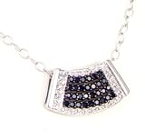 14K Black & White Diamond Cluster Pendant
