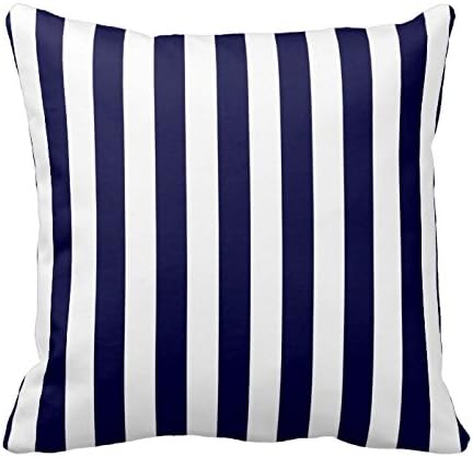 Cotton Stripe Pattern Pillowcase Classic Navy Blue And White Stripe Pattern Throw Pillow Covers 18 x 18