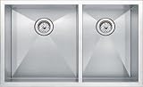Square Sink 60/40 Double Bowl Stainless Steel Hand Made Kitchen Sink