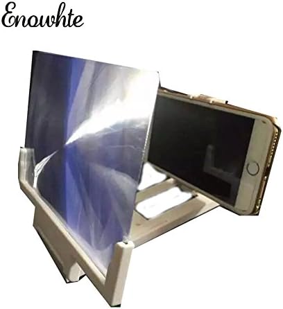 Enowhte 3D Folding Portable Mobile Phone Screen Magnifier Bracket Enlarge Stand for Iphone 5 5s 5c 4 Samsung Galaxy S6 S5 S4 Note4 HTC All Kind of Cell Phones (Stand White)