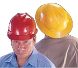 MSA Full Brim V-Gard Hard Hat w/ Ratchet Suspension, Red