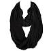 Elegant Ruffled White Black Infinity Loop Scarf Wrap