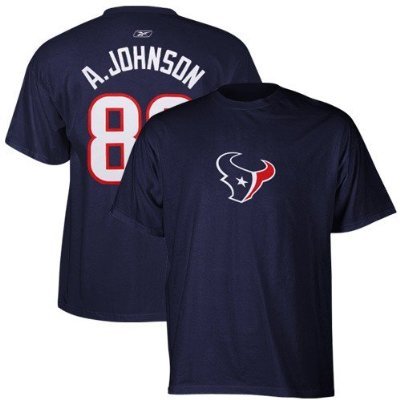 Reebok Houston Texans #80 Andre Johnson Navy Blue Scrimmage Gear T-shirt (XX-Large)