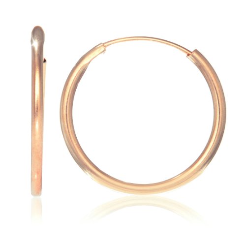 JewelStop 14K Rose Gold Endless Hoop 16 mm Earrings
