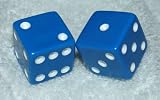 Large 3/4" Blue Opaque Dice Pair